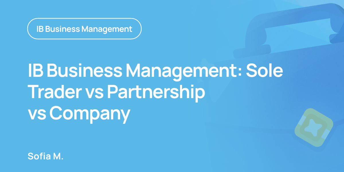 IB Business Management: Sole Trader vs Partnership vs Company
