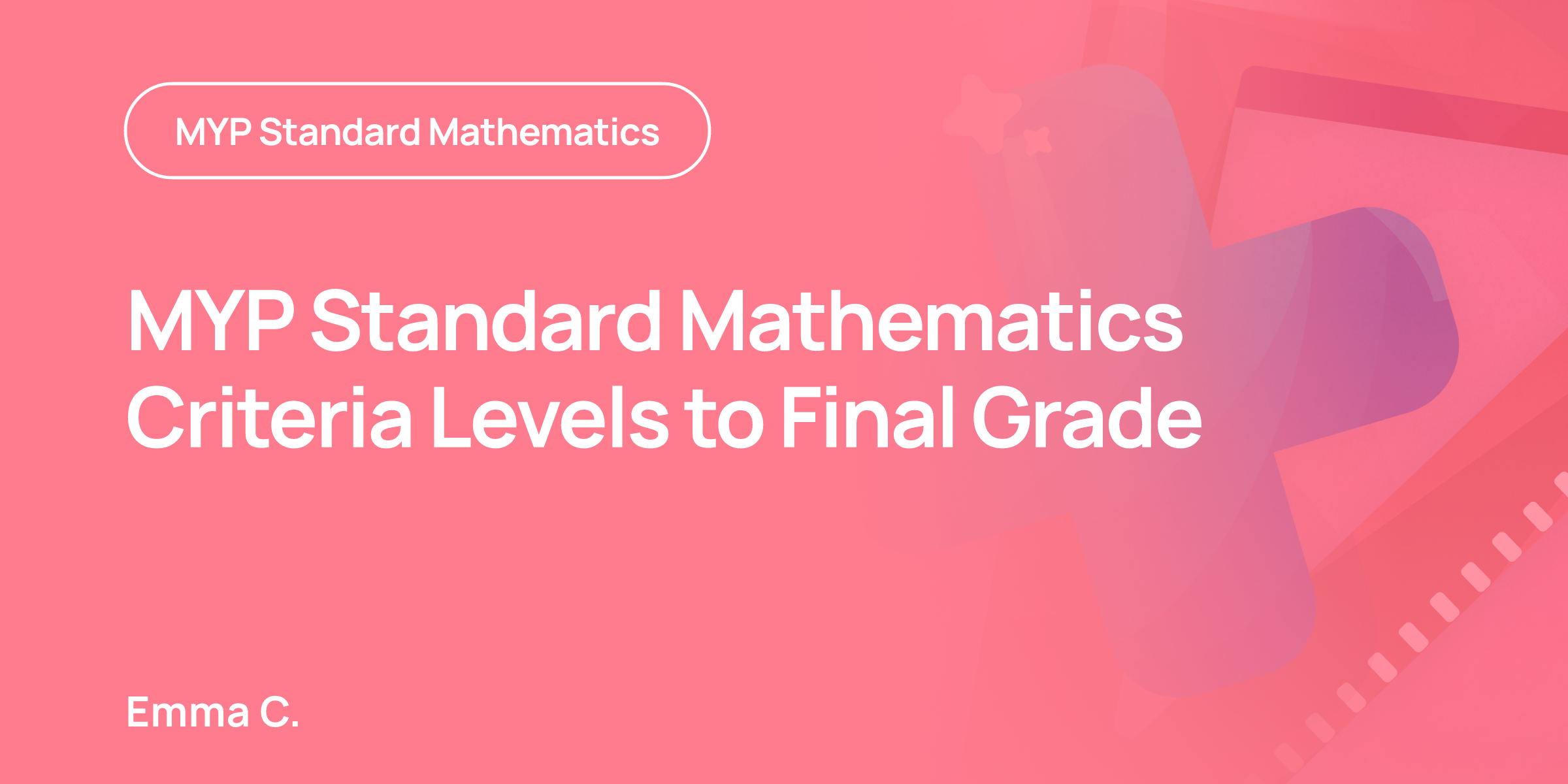 Math Menu Lesson MYP Standard Mathematics Criteria Levels to Final… | RevisionDojo