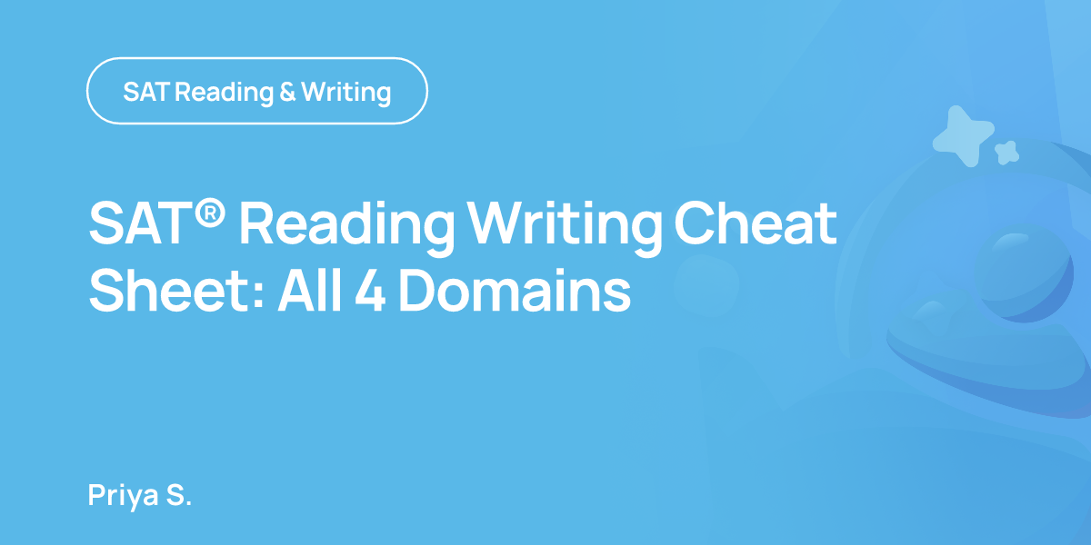 SAT® Reading Writing Cheat Sheet: All 4 Domains | OnePrep