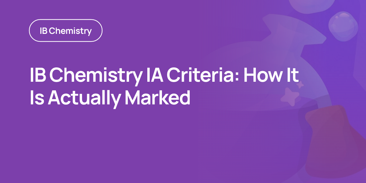 IB Chemistry IA Criteria: How It Is Actually Marked
