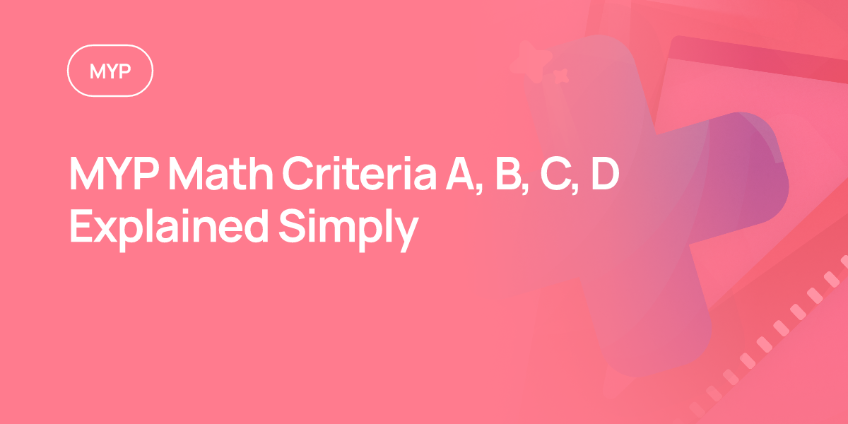 MYP Math Criteria A, B, C, D Explained Simply