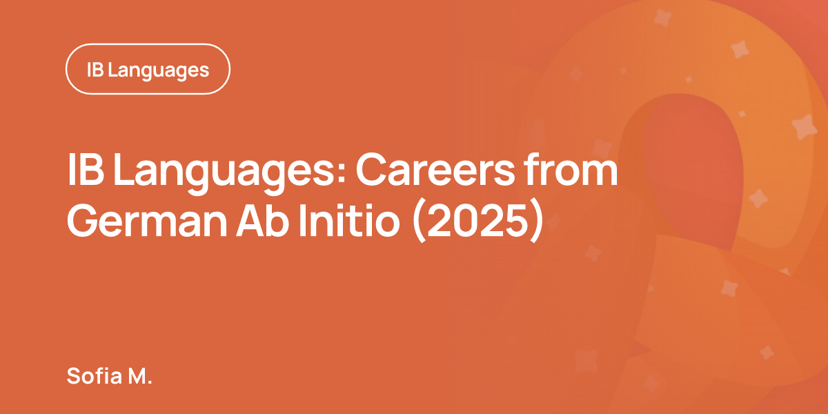 IB Languages: Careers from German Ab Initio (2025)