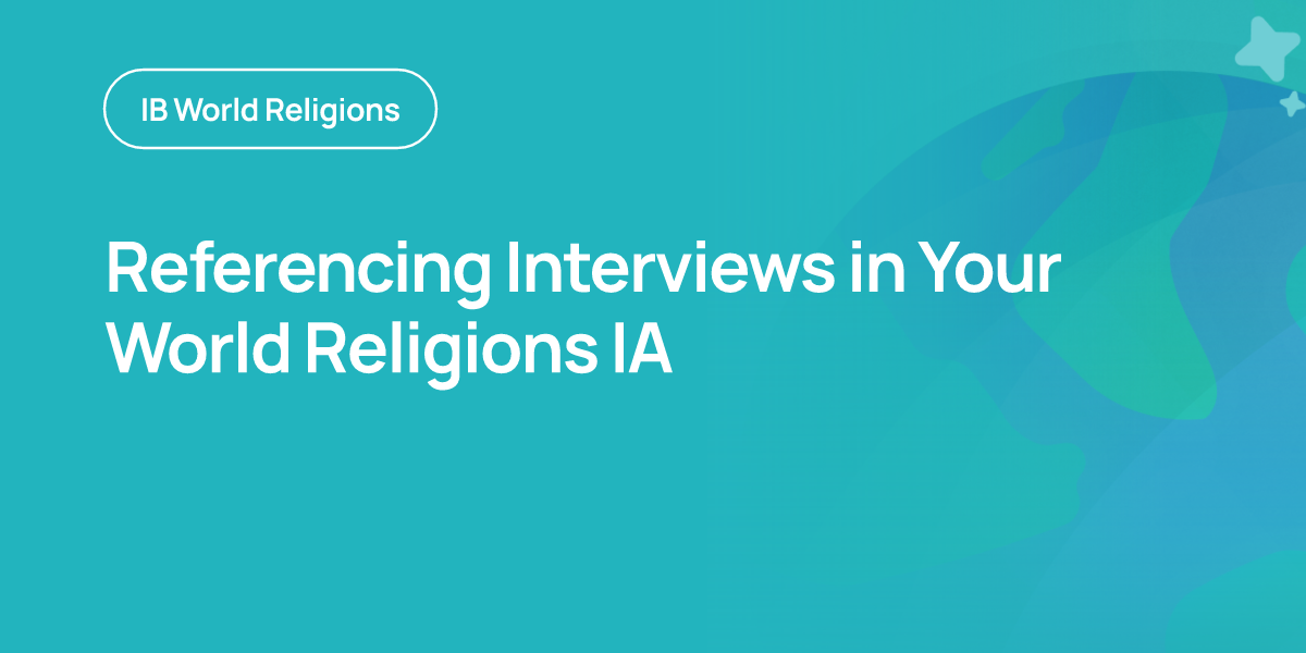 Referencing Interviews in Your World Religions IA
