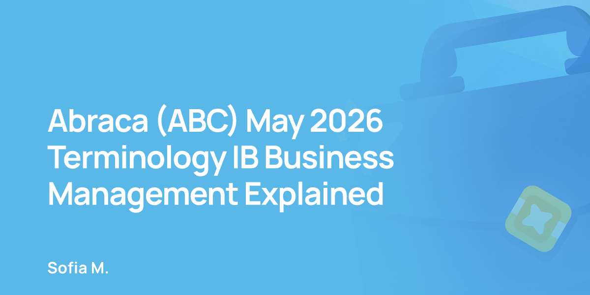 Abraca (ABC) May 2026 Terminology IB Business Management Explained