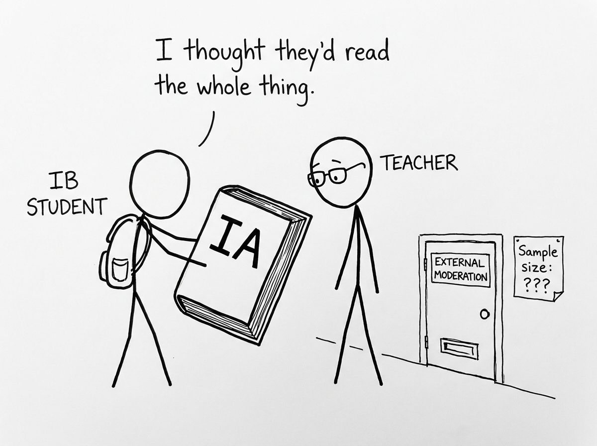 An IB student meets external moderation