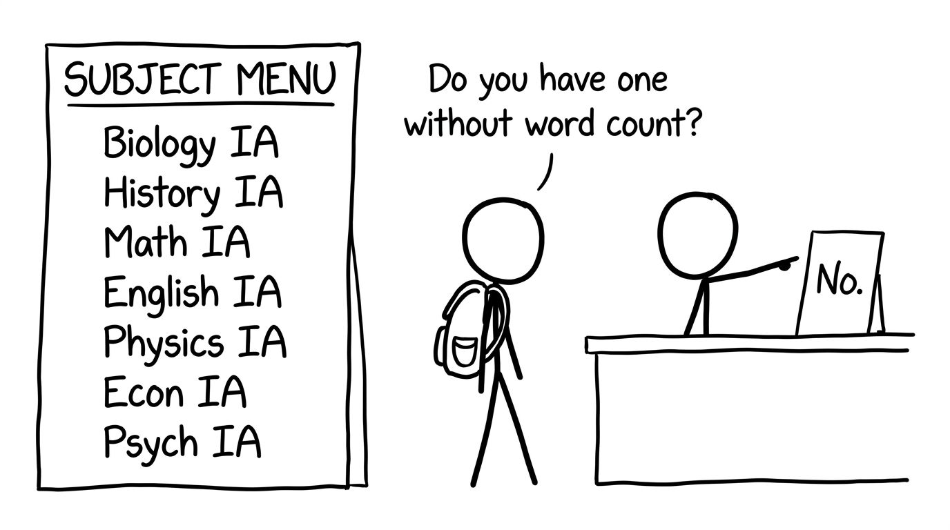 Cafe menu of IAs