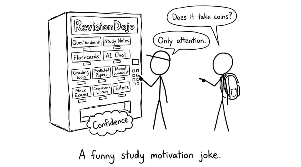 RevisionDojo vending machine dispensing confidence