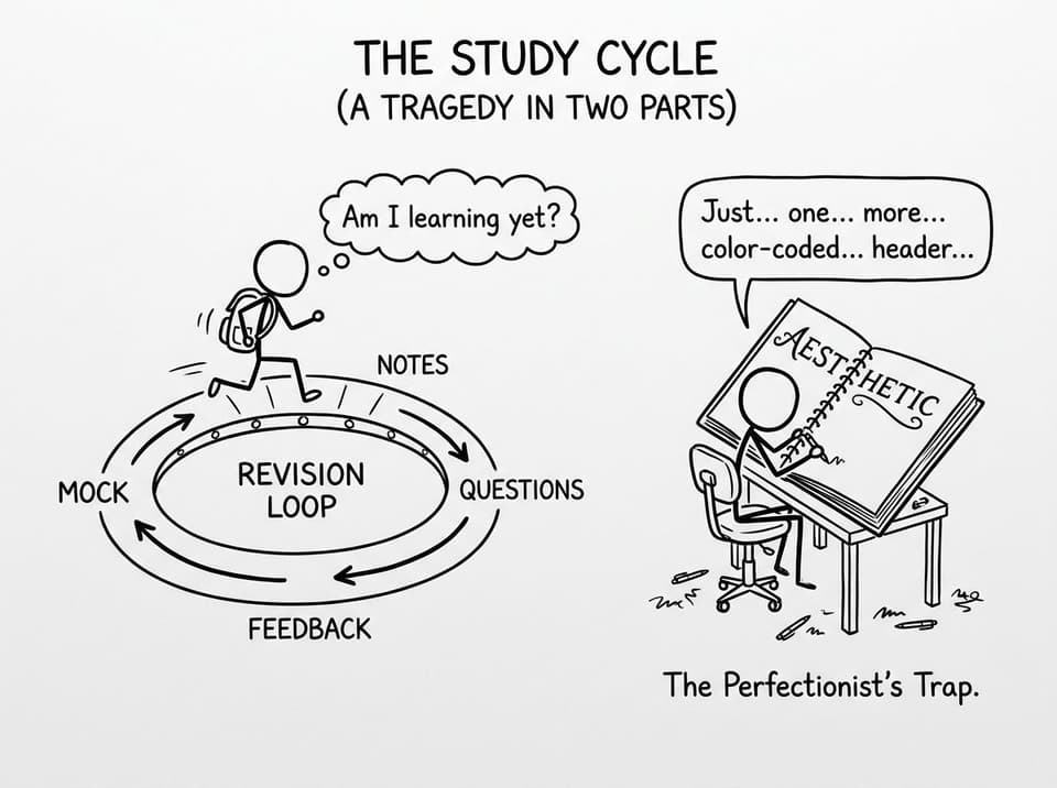 Revision loop treadmill joke