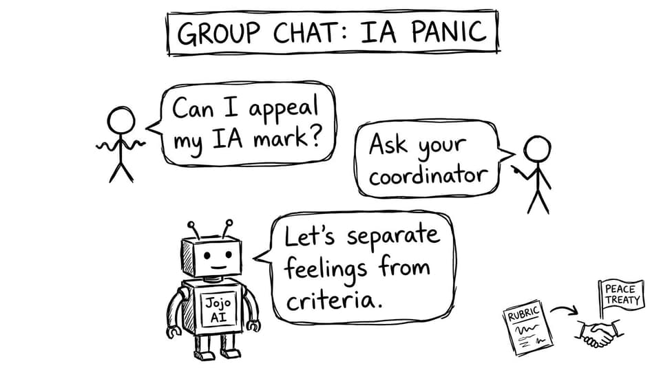 Group chat with Jojo AI separating feelings from criteria