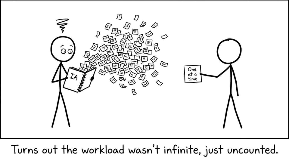 Sticky notes explode from an IA planner