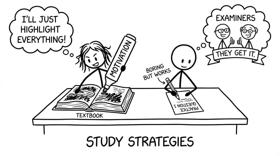 One student highlights everything while another does one question