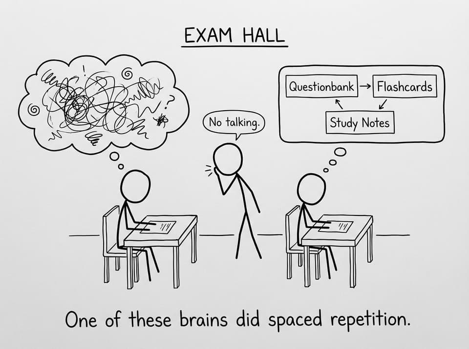 Two exam hall brains: chaos vs structure