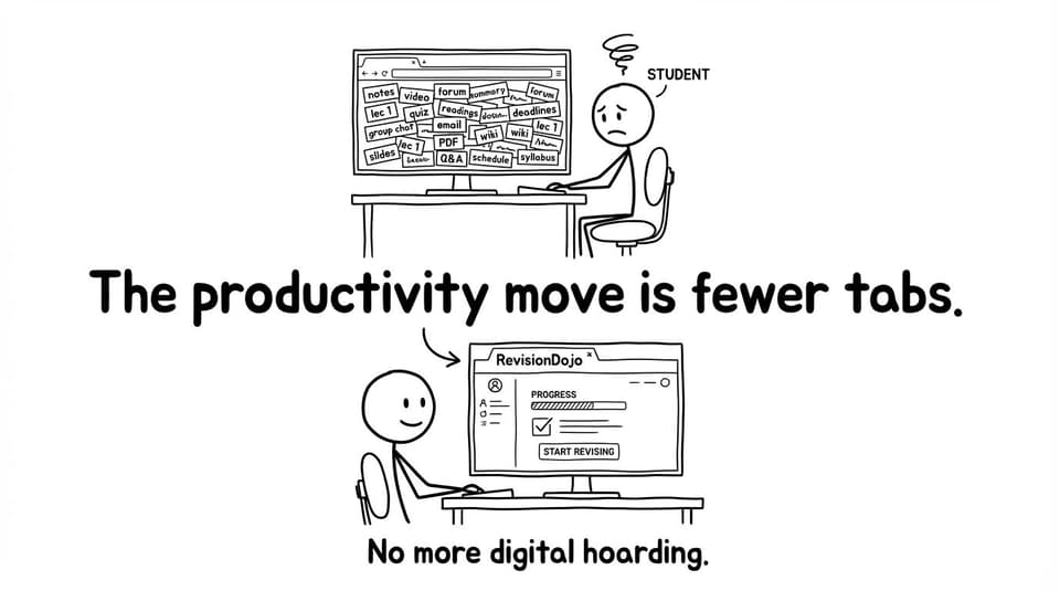 Fewer tabs productivity joke