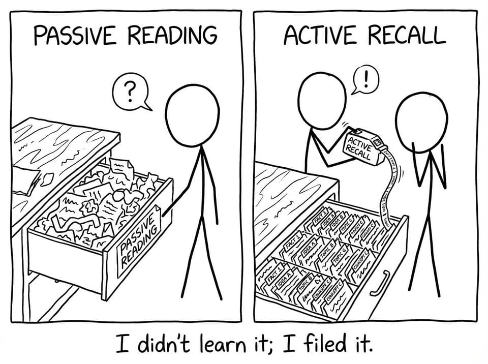 Active recall filing cabinet comic