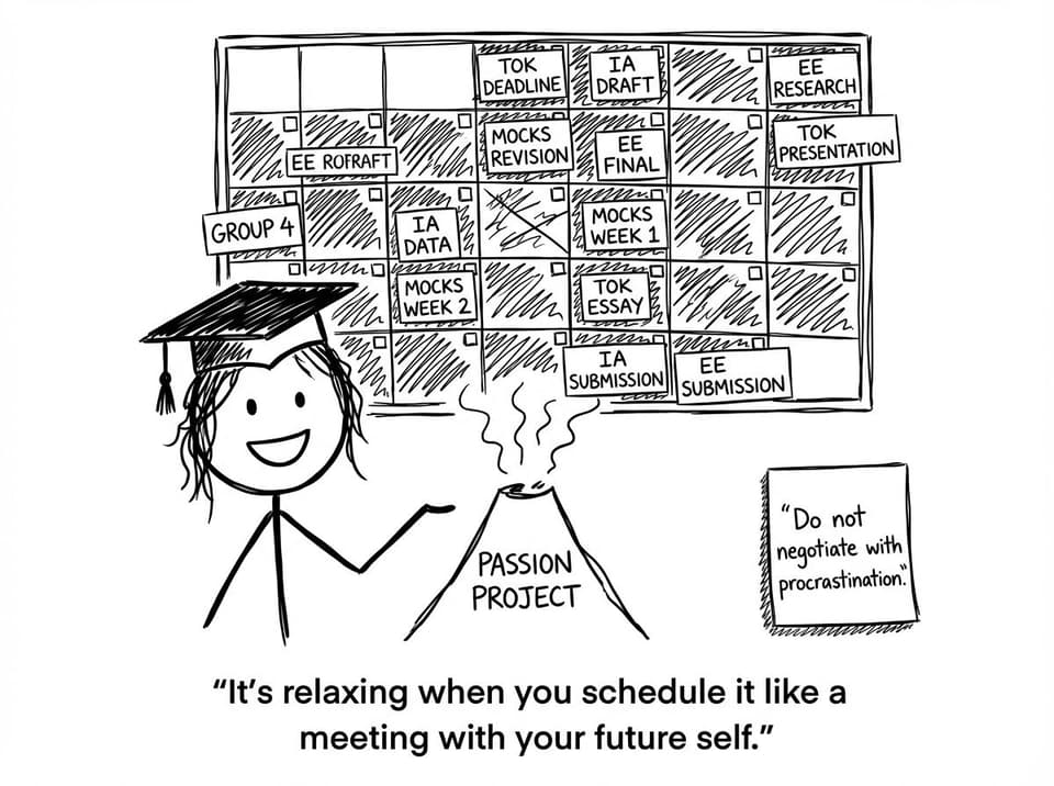An IB student schedules their passion project like a meeting with their future self
