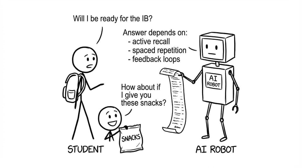 An AI robot prints a receipt listing active recall and feedback loops