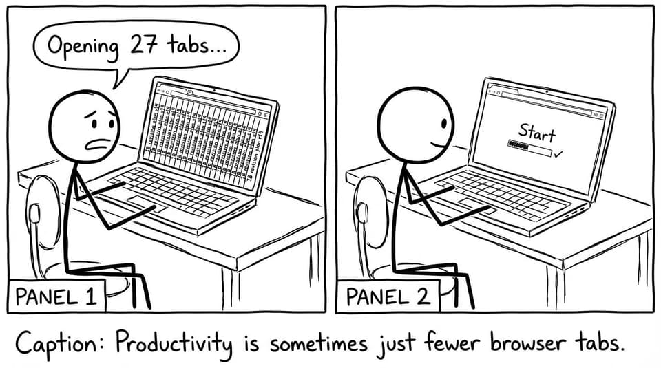 Two-panel comic about too many IB revision tabs