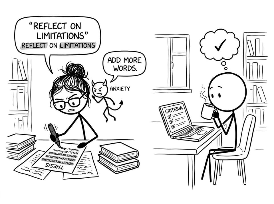 Comic about over-highlighting and anxiety