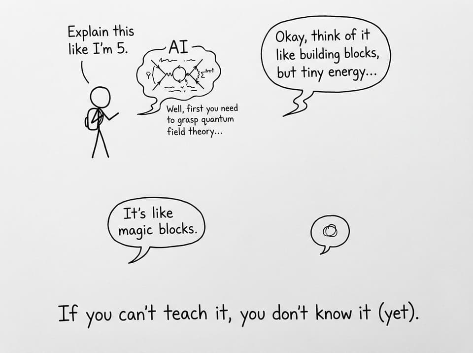 A student asks AI “Explain like I’m 5” until it becomes a doodle