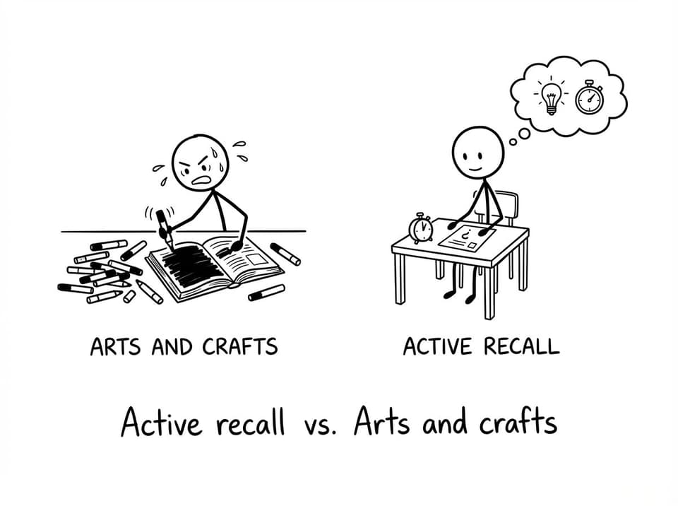 Two students: one highlights everything, the other does a timed question calmly