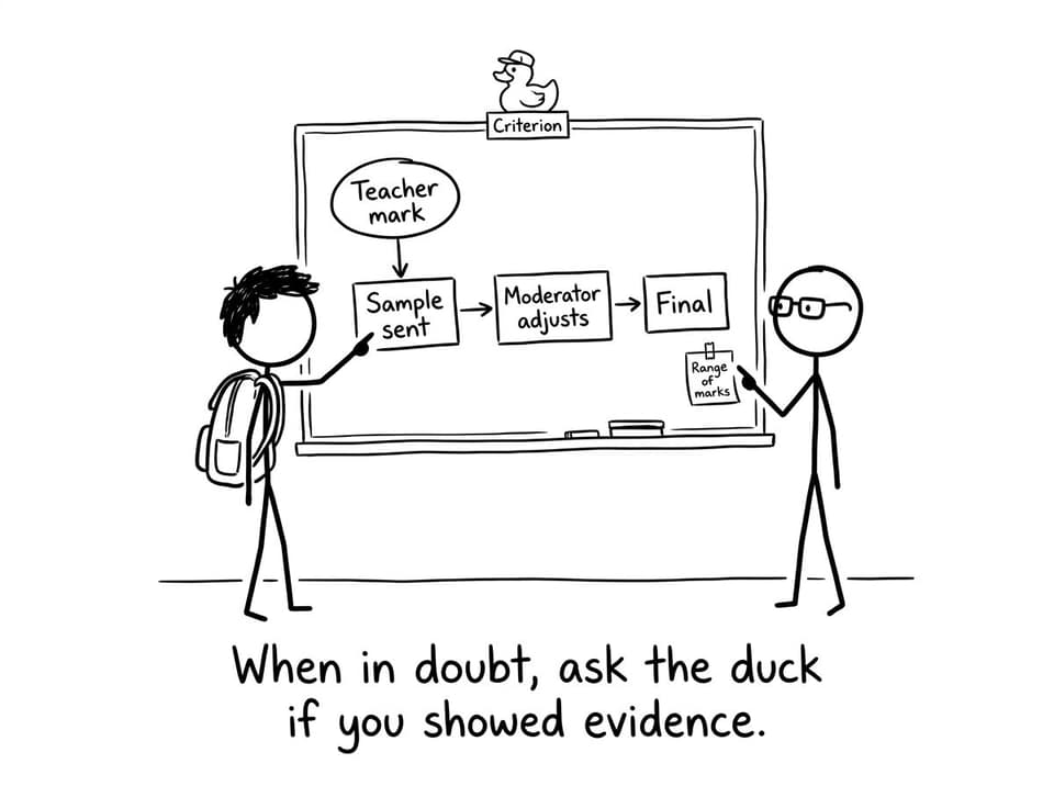 Flowchart with criterion duck