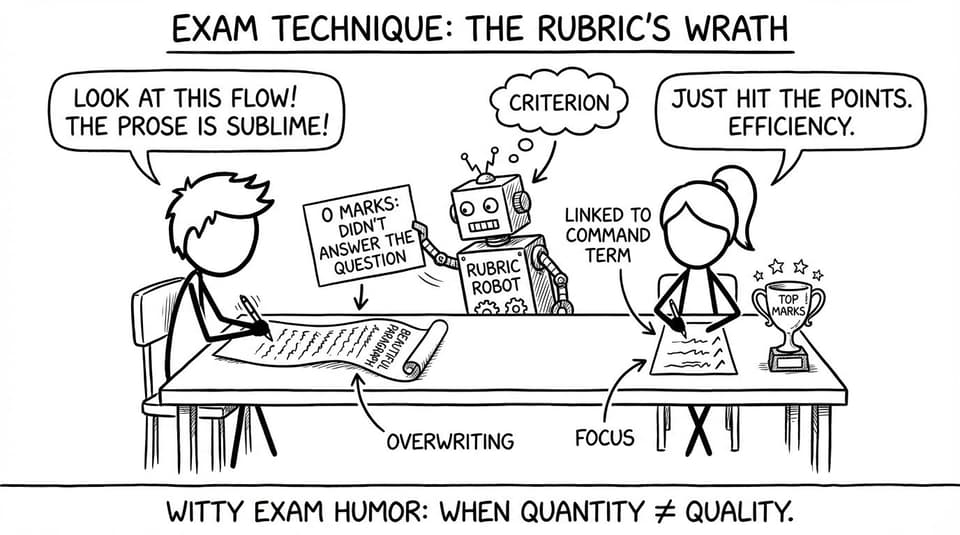 Rubric robot rejecting a beautiful paragraph