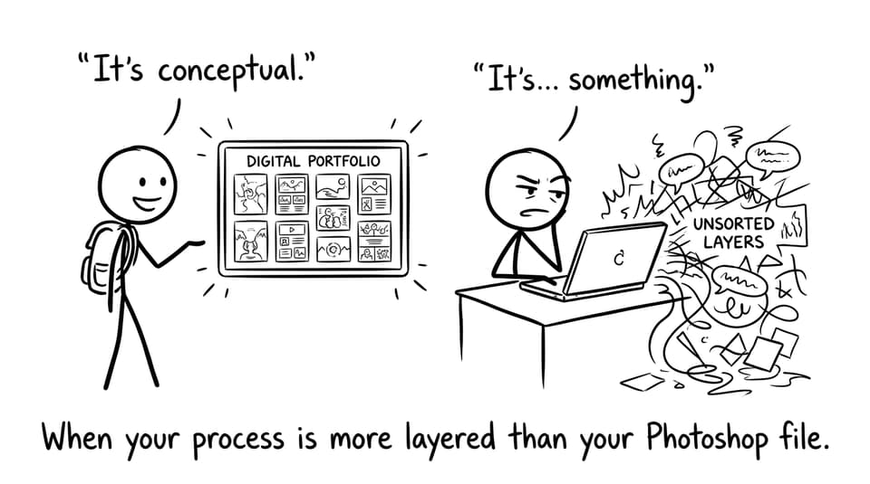 Comic about chaotic layers vs curated process