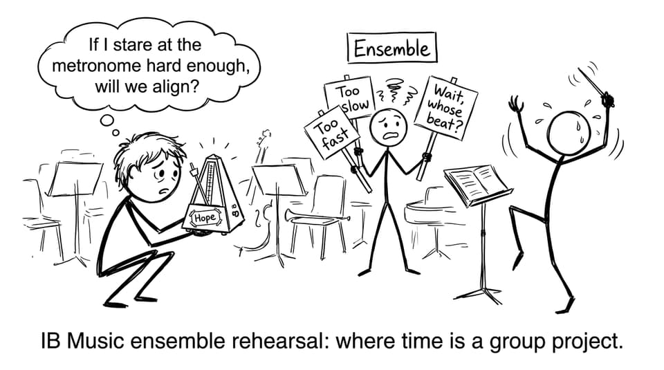 IB Music ensemble rehearsal comic