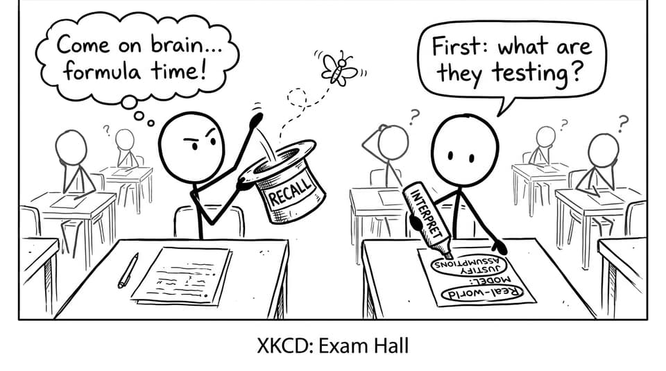 Exam hall: recall magic hat vs interpret highlighter