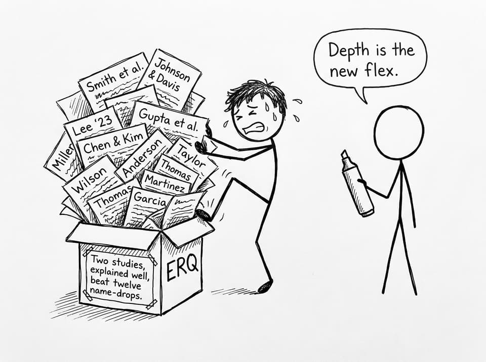 Two studies beat twelve name-drops comic