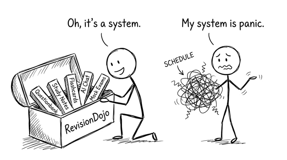 A system beats panic: RevisionDojo toolbox comic
