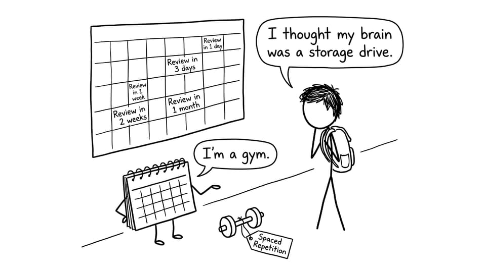 Comic: spaced repetition calendar