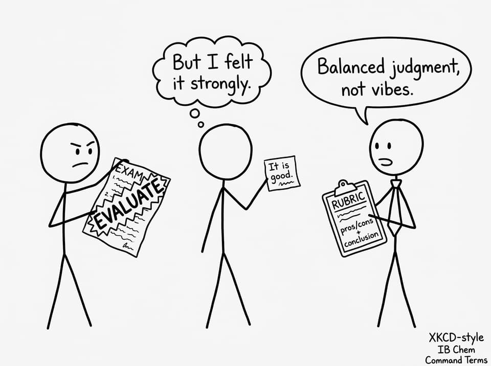 IB Chemistry command terms comic