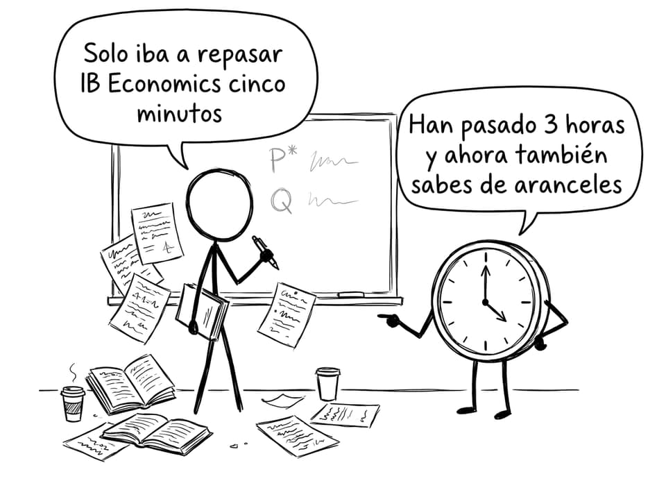 Un estudiante intenta repasar cinco minutos y acaba aprendiendo aranceles