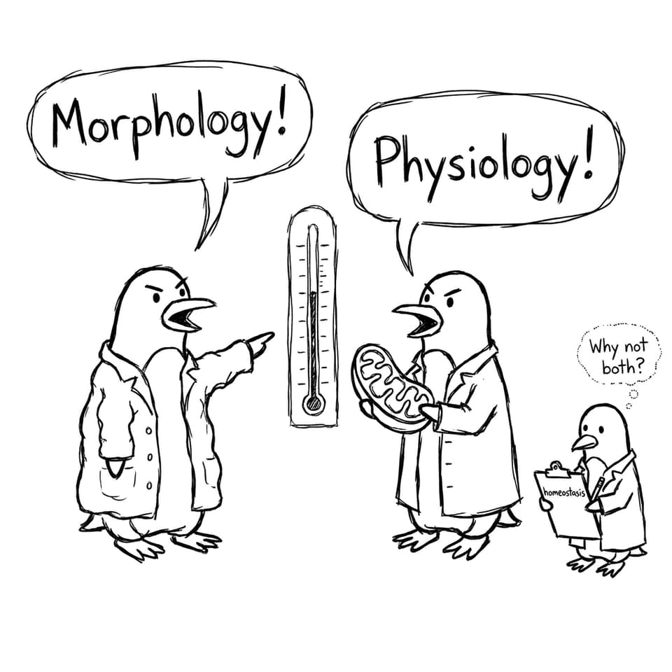 Penguins debating morphology vs physiology