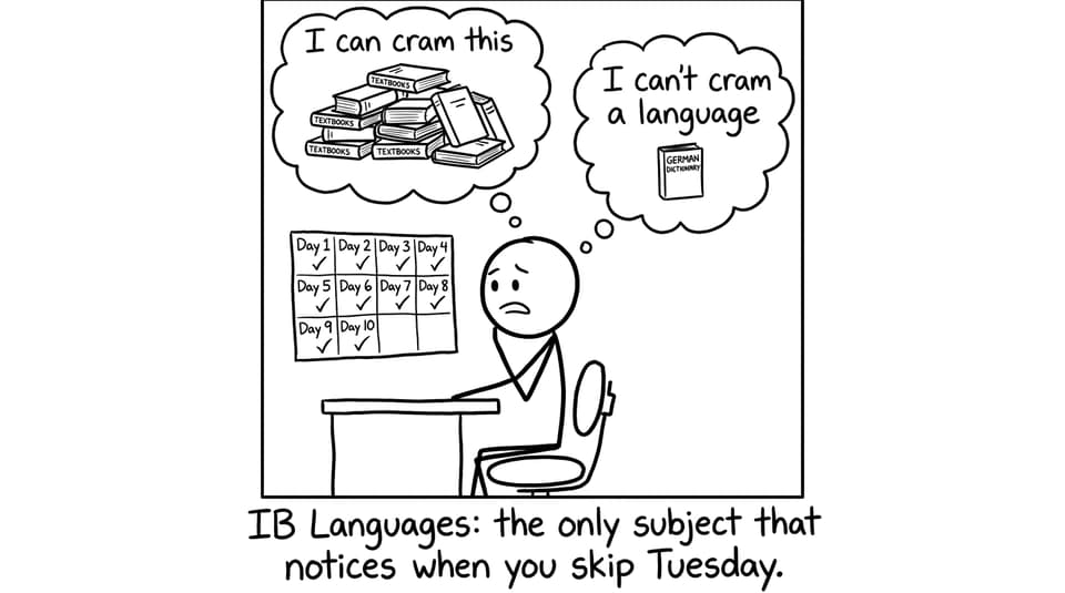 IB Languages comic about cramming vs daily practice