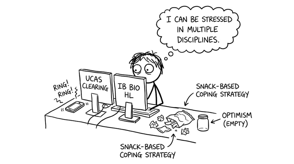 An IB student juggling UCAS and IB stress