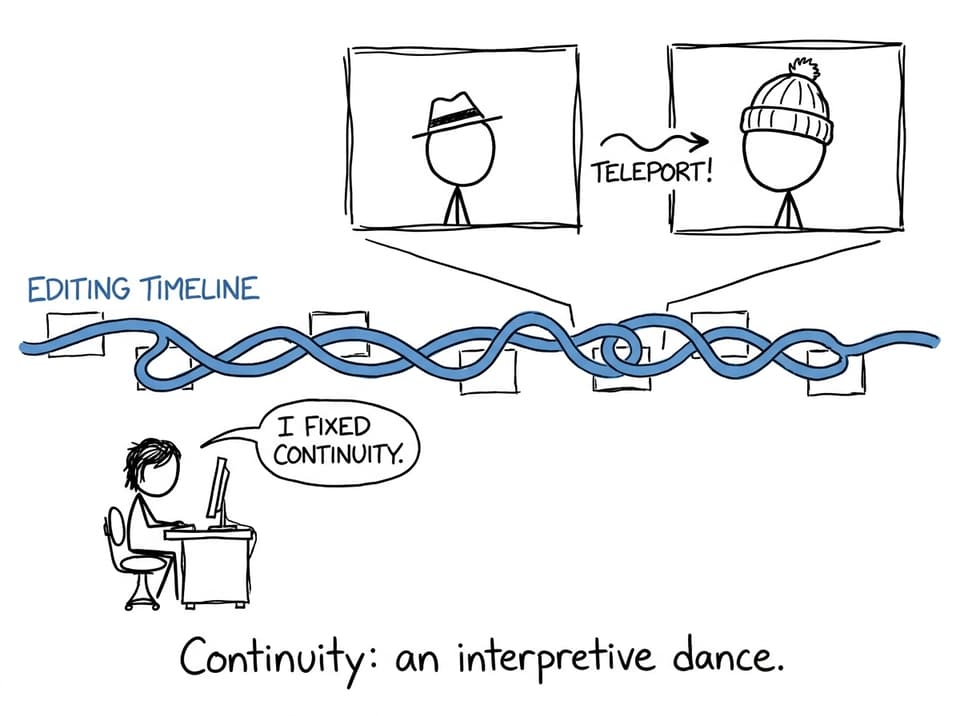 Spaghetti timeline continuity joke