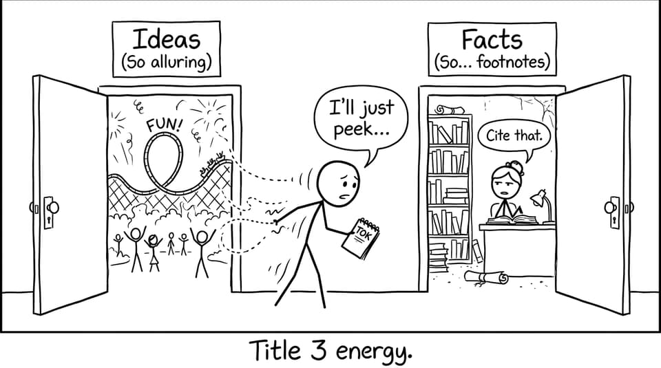 Ideas vs Facts theme park joke
