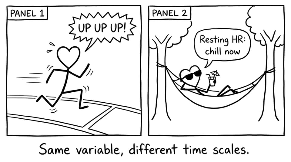 Same variable, different time scales