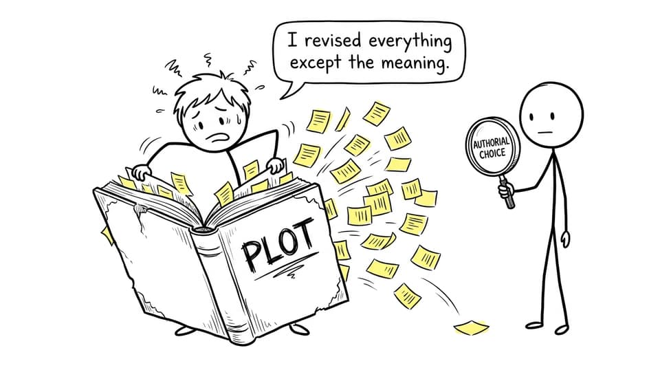 A student discovers that plot revision is not the same as authorial analysis