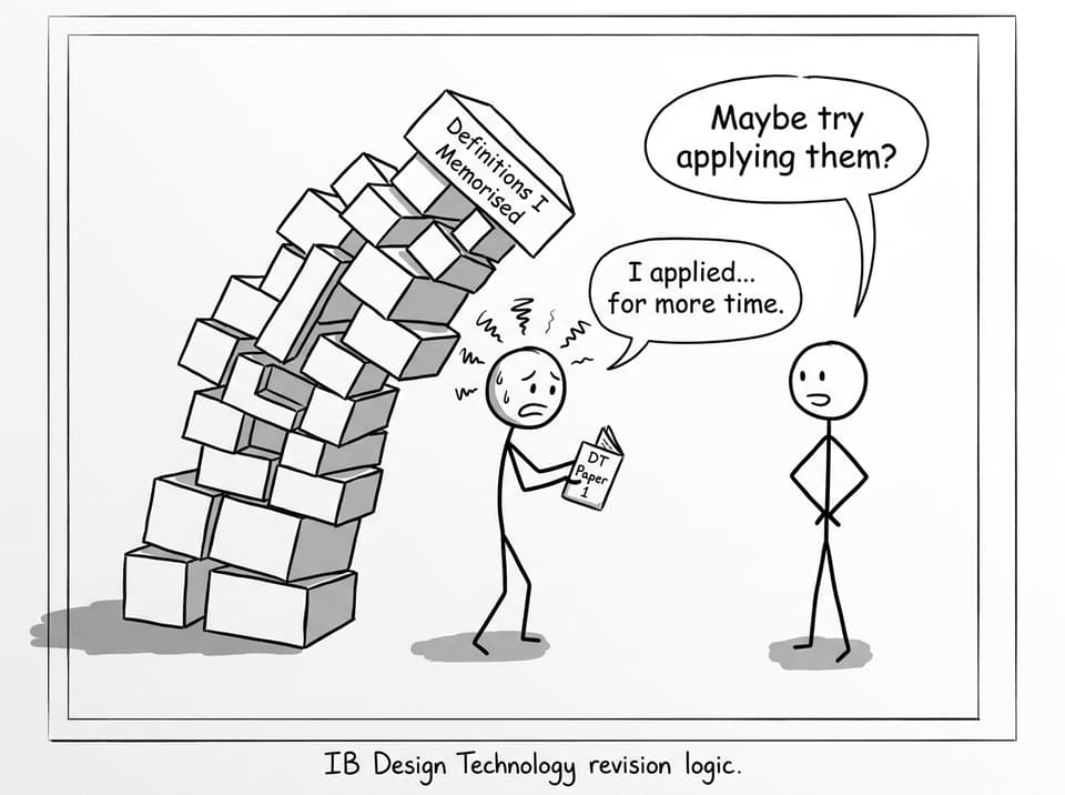 A stressed student versus definitions pile