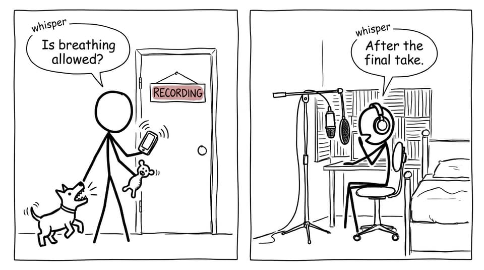 The household observes the delicate laws of recording silence