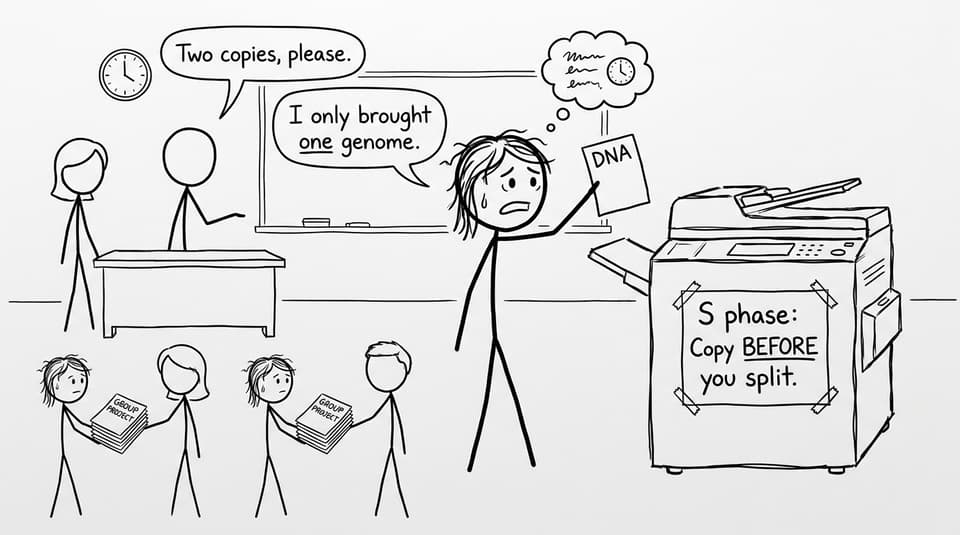 Comic: S phase photocopier joke