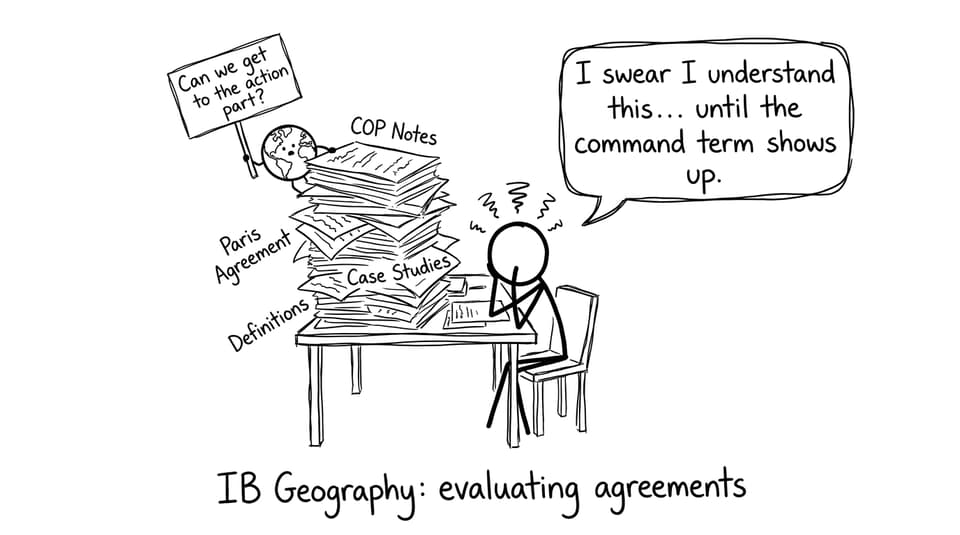 IB Geography: evaluating agreements comic