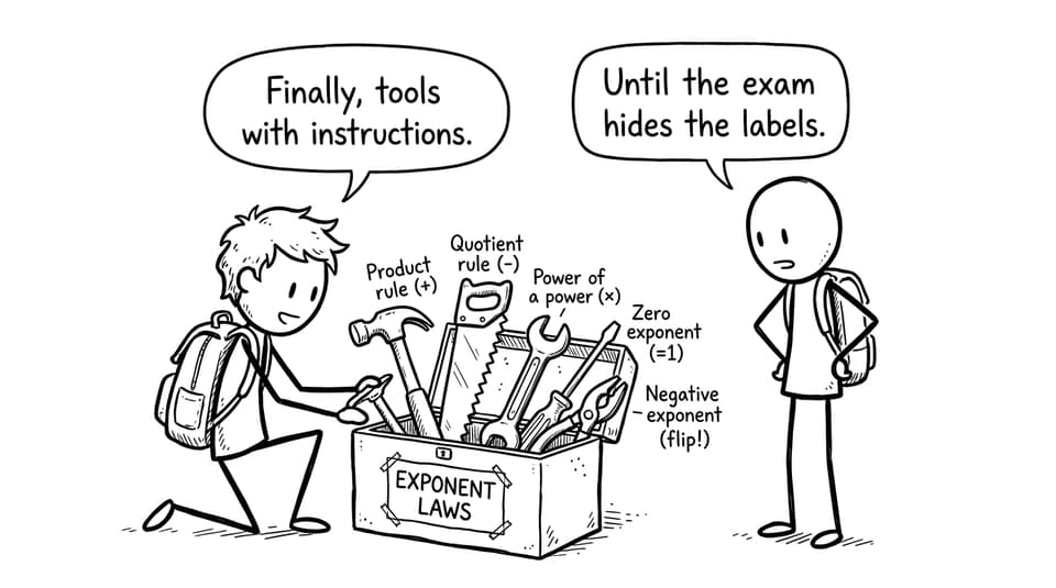 Exponent laws toolbox comic