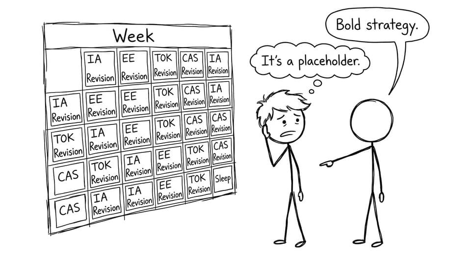 Overstuffed IB calendar comic