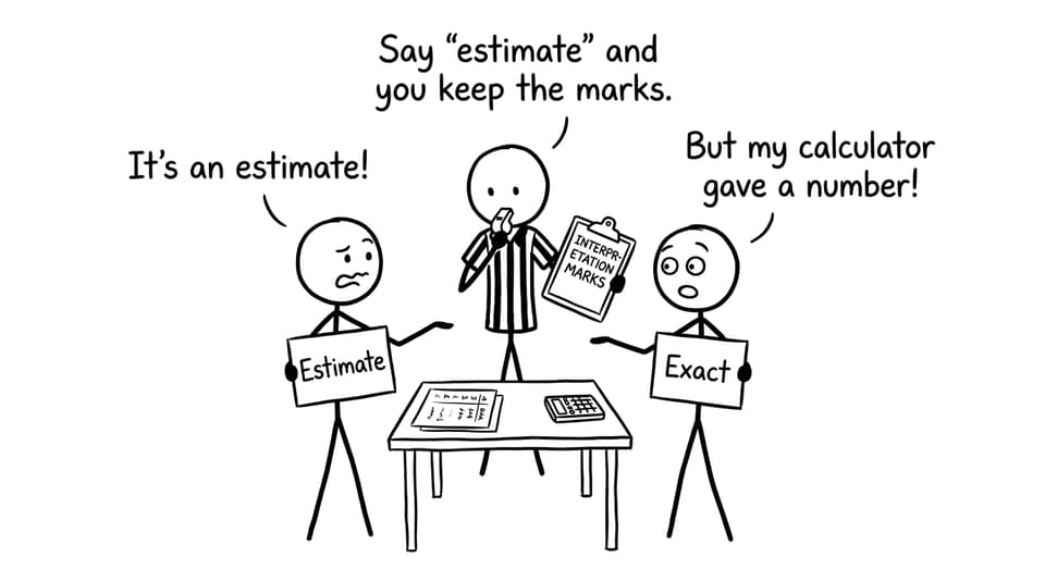 Estimate vs exact comic