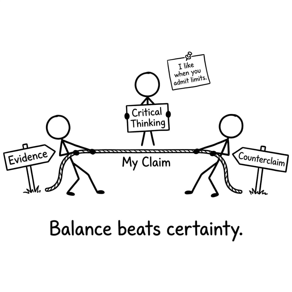 Evidence vs counterclaim tug-of-war comic