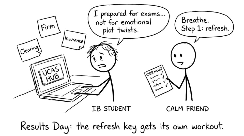IB student refreshing UCAS Hub